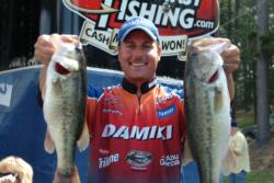 Bryan Thrift of Shelby, N.C., finished the day in fifth place at the FLW Tour event on Lake Ouachita.