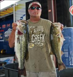 Wayne Ebarb fished crankbaits and jigs to improve from eleventh place to third.