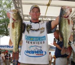 Third-place pro Keith Combs had another productive day on Lake Guntersville - catching a limit worth 22-11.