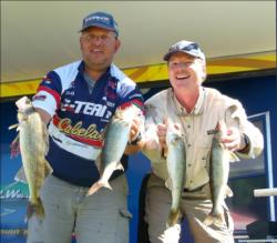 Pro Paul Meleen and co-angler Steve Beasley sit in second place after catching four walleyes worth 8 pounds, 8 ounces.