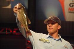 Pro Kevin Hawk of Ramona, Calif., used a three-day catch of 36 pounds, 1 ounce to grab the fourth qualifying spot heading into the finals of 2010 Forrest Wood Cup competition.