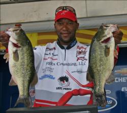 Fishing small Texas-rigged creature baits on spinning tackle was a key tactic for third place pro Sheron Brown.