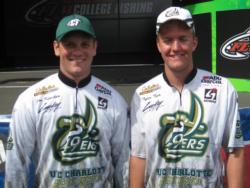 UNC-Charlotte anglers Joe Kinchen and Tyler Teer finished fifth with two bass weighing 6 pounds, 6 ounces.