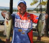 National Guard pro Ramie Colson of Cadiz, Ky., is in fifth place with 15-1 after day one.