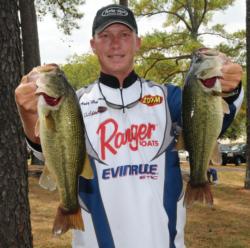 Day one leader Andy Montgomery of Blacksburg, S.C., slipped to second place with a 12-pound, 4-ounce catch today for a two-day total of 28-15.