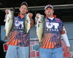 Tyler Fisher and Matthew McClellan caught 20 pounds, 12 ounces and moved the University of Texas-Tyler into second place.