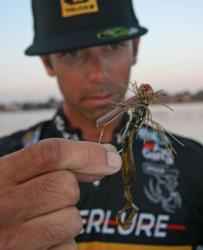 When the fish shy away from his full-size Berkley Gripper jig, Michael Iaconelli will trim the skirt and thin out the weed guard for a smaller profile.