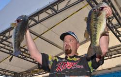 Second-place co-angler George Kapiton caught a five-bass limit Saturday weighing 17 pounds, 2 ounces.