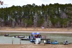 EverStart Series Texas Division competitors wait to see if they will fish on day one of the Sam Rayburn event. Ultimately it was canceled due to cold and wind.