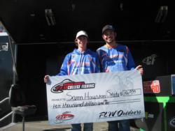 Sam Houston State University teammates Seth Brittain and Tanner Walker took home first place at the National Guard FLW College Fishing event at Sam Rayburn Reservoir with a total catch of 18 pounds.