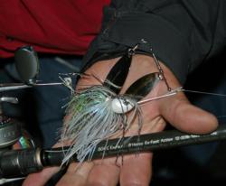 Utah pro Roy Hawk will use a 1-ounce spinnerbait to maintain a deep presentation.