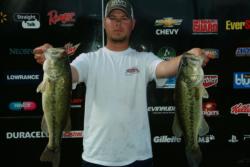 EverStart co-angler Eric Richey of Paradise, Texas, parlayed a two-day catch of 32 pounds, 1-ounce into a fourth-place finish after the second day of tournament action on Toledo Bend.