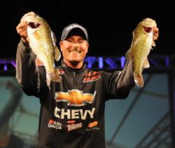Chevy pro Bryan Thrift is in fourth place with a three-day total of 45 pounds, 6 ounces.