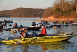 The 2011 FLW College Fishing National Championship field gets ready for the start of the day