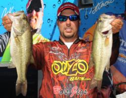 Richard Peek of Centre, Ala., is in second place in the Co-angler Division with 16 pounds, 12 ounces.