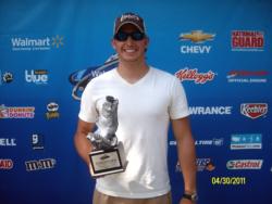 DJ Boggs of Murfreesboro, Tenn., earned $1,511 as the co-angler winner of the April 30 BFL Music City Division event.
