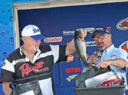 Third place co-angler Gary Morris caught the biggest fish of the tournament - an 11-pound, 6-ounce largemouth.