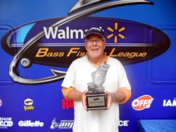 Jim Opetaia-Williamson of Henderson, N.C., earned $1,753 as co-angler winner of the May 14 BFL Piedmont event.