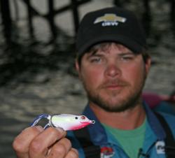 Mike Brueggen hopes to find his big bites with a Spro frog.