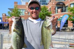 Co-angler Philip Jarabeck of Lynchburg, Va., leapfrogged from third place to first overall with a two-day catch of 26 pounds, 11 ounces. 