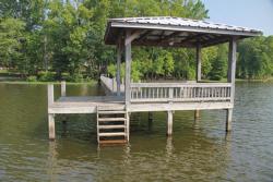 An option to ledge fishing, the many docks sprouting from creeks off the main lake will hold bass in their shady sections.