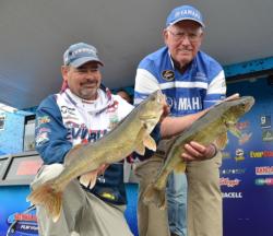 Rick Olson and Boyd Strissel caught a five-fish limit Friday weighing 16 pounds, 13 ounces.