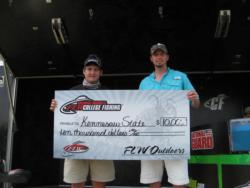 The Kennesaw State University team of James Ellis and William Roland placed first in the FLW College Fishing event on Pickwick Lake.