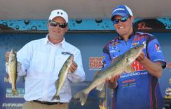 Co-angler Kurt Zins and pro Bill Shimota caught a five-fish limit Saturday weighing 10 pounds even.