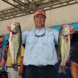 Co-angler Chad Parks is in second place with 18-10.