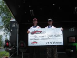 Fairmont State University teammates Wil Dieffenbauch and Brent Dodrill took home the FLW College Fishing tournament title on Lake Champlain. The duo recorded a 16-pound, 2-ounce catch to win the first-place award of $10,000.