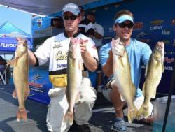 Pro Ryan Jirik and co-angler Guy Engebretson caught a five-walleye limit Friday weighing 29 pounds, 14 ounces.