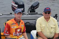 Pro Ryan Jirik and co-angler Wallace Carter Jr. are primed for another day of walleye fishing on Green Bay.