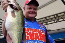 Mark Rose of Marion, Ark., shows off part of his tournament leading 61-pound catch.