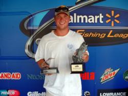 Nick Daniels of Columbus, Ohio, earned $1,689 as co-angler winner of the July 23 BFL Buckeye event.