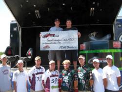 The top five teams finishing the National Guard FLW College Fishing Northern Division event at 1000 Islands