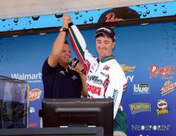 Longtime FLW Walleye Tour pro Tom Keenan of Hatley, Wis., parlayed a top-10 finish on Oahe into his third Angler of the Year title, earning $10,000 from the National Guard.