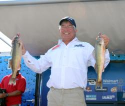 Co-angler Dave Keyser of Oak Lawn, Ill., placed second with 15 walleyes, 51-6, for $3,000.