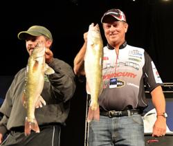 4th place: Mercury pro Perry Good of Minnetrista, Minn., and co-angler Dave Barrett of Mosinee, Wis., five walleyes, 20-2.