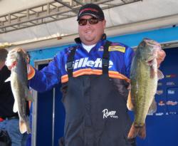 Fifth-place pro Jacob Powroznik has a two-day total of 34 pounds.