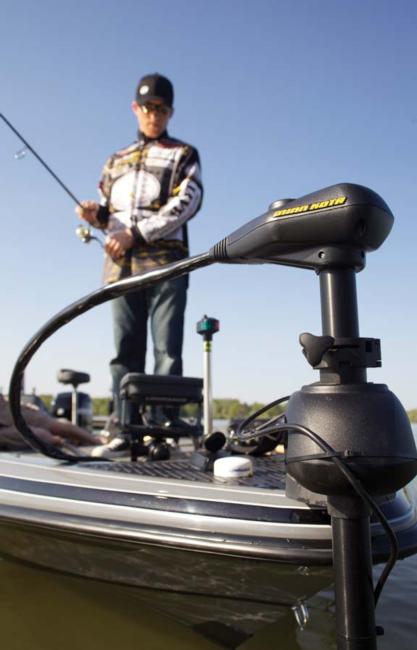 Bass pro Kevin Hawk spends the majority of his day looking down at his electronics when he is targeting suspended fish.