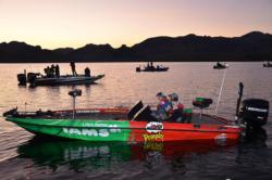 FLW College Fishing Western Regional qualifiers patiently await the start of takeoff.