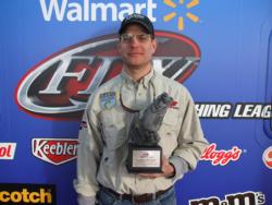 Co-angler John Morris of Houston, Texas, took the top prize at the Walmart BFL Cowboy Division event on the Sam Rayburn Reservoir. Morris used a total catch of 18 pounds, 2 ounces to secure a first-place award of more than $1,600.