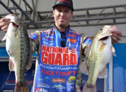 Brent Ehrler of Redlands, Calif., now finds himself a mere 9 ounces off the overall lead in second place at the FLW Tour Lake Hartwell event.