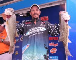 Darrell Davis of Dover, Fla., has  a two-day total of 34 pounds, 8 ounces, which puts him in second place.