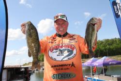Flipping Texas-rigged baits produced the second-place co-angler catch for Steve Gregg.