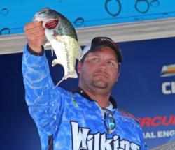 Second-place pro Zach King caught his fish by wacky rigging trick worms.