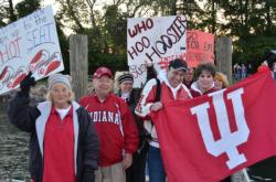 Indiana University supporters cheer on their favorite college team.