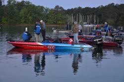 Collegiate anglers patiently await the start of takeoff.