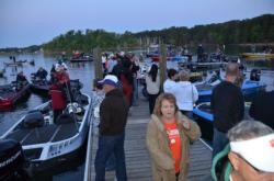 The marina was bustling with activity shortly before day-two takeoff on Lake Murray.