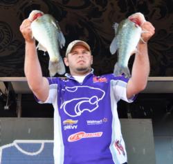 Ryan Patterson of Kansas State boated a tournament-best limit weighing 17-pound, 8-ounce in today's competition to leapfrog from 13th to second place overall with a total, two-day catch of 28 pounds, 14 ounces. Patterson became the first angler fishing solo to qualify for the finals of the FLW College Fishing National Championship.